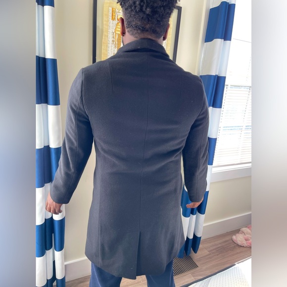 Religion Double Breasted Funnel Neck Overcoat with Pockets - Picture 6 of 7